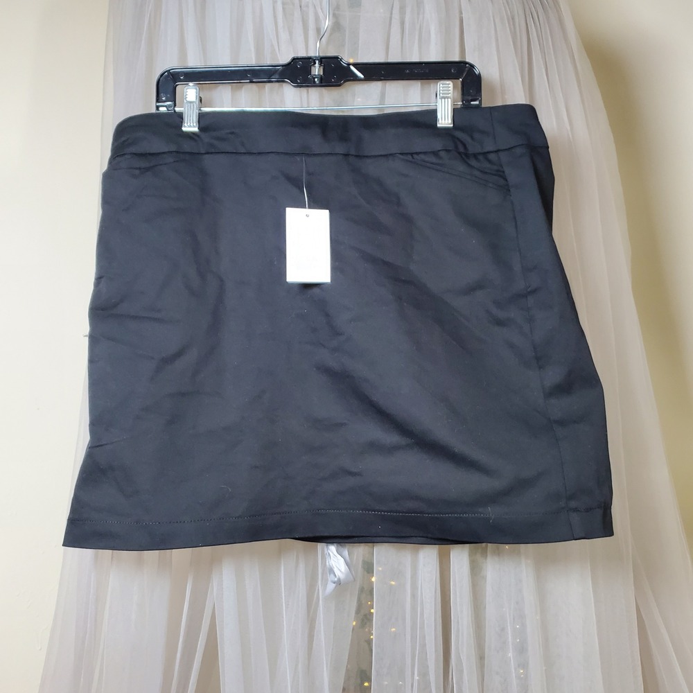 Activewear Black Golf Skort Skirt Stretch 18P Summer Vacaโ Resort Preppy Tennis